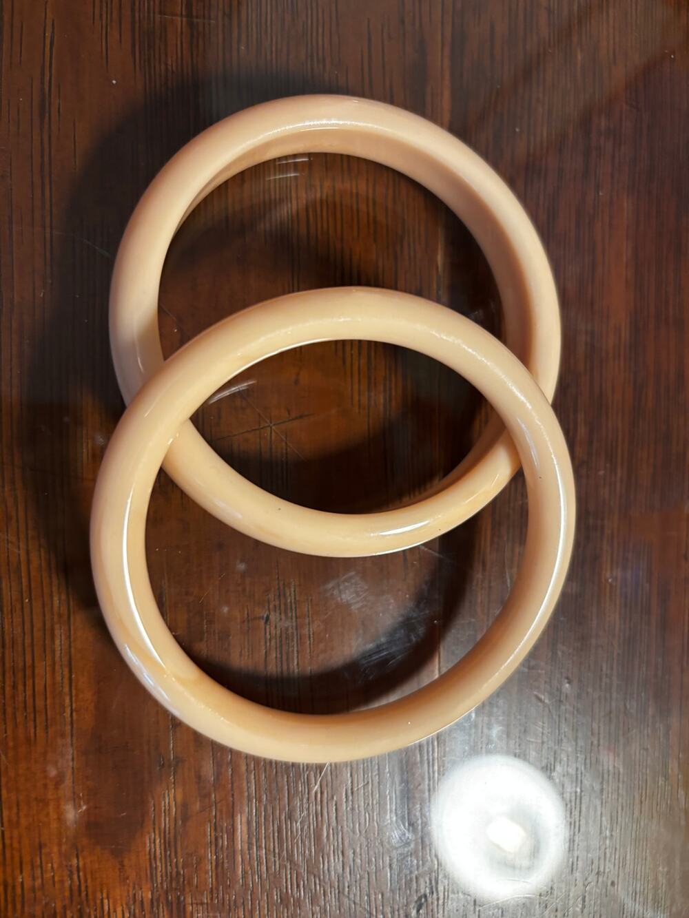 Vintage Cream and Tan Bangle Bracelets